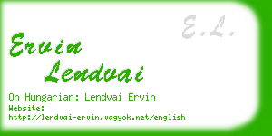 ervin lendvai business card